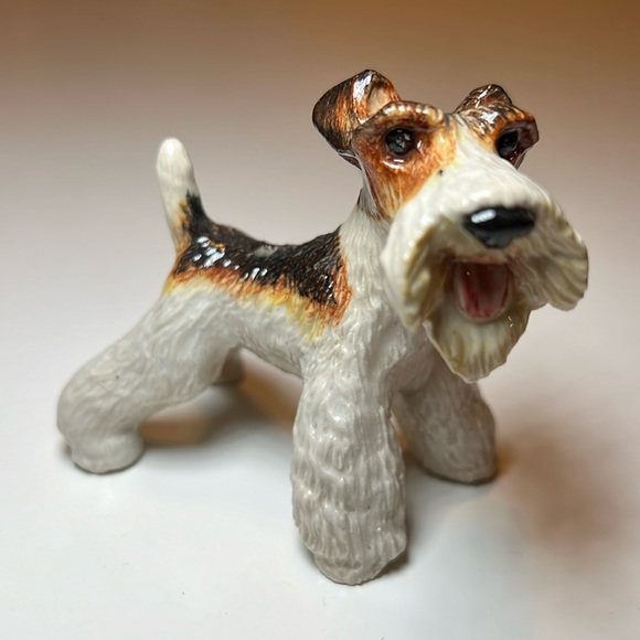 Vintage Other - Blue Witch small fox terrier porcelain dog figurine